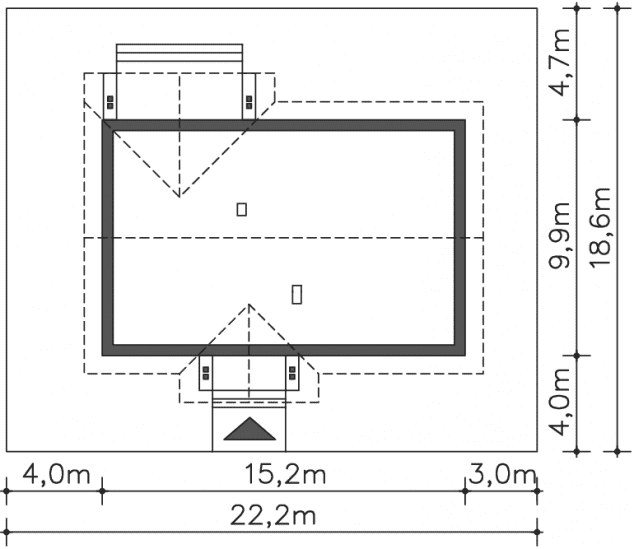Rzut projektu Aspen IV (LMB67c) - Usytuowanie na działce