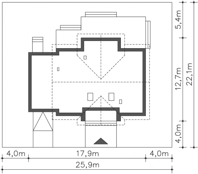 Rzut projektu Tampa III (DCP317b) - Usytuowanie na działce