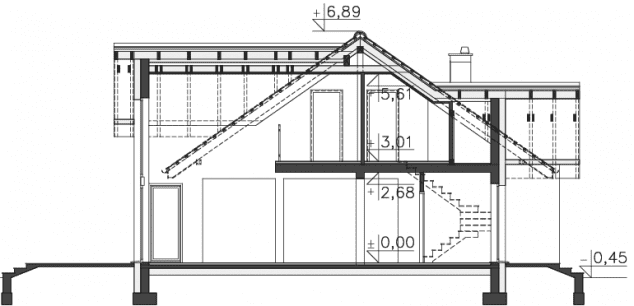 Rzut projektu Tampa III (DCP317b) - Przekrój
