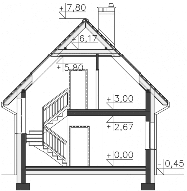 Rzut projektu Eden (LMP337) - Przekrój