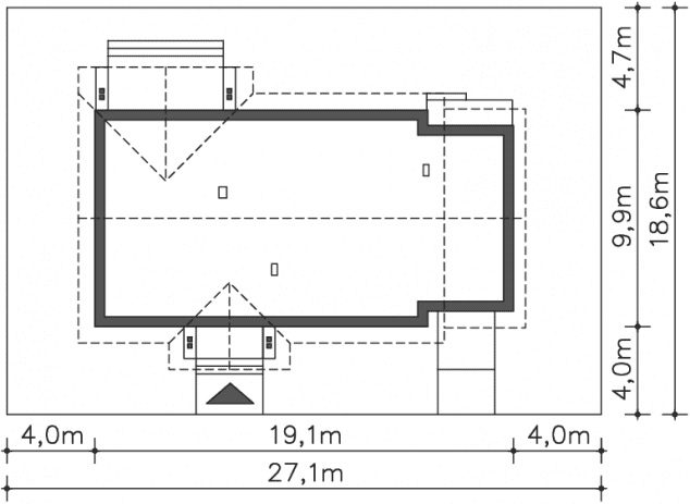 Rzut projektu Aspen V (LMB67d) - Usytuowanie na działce