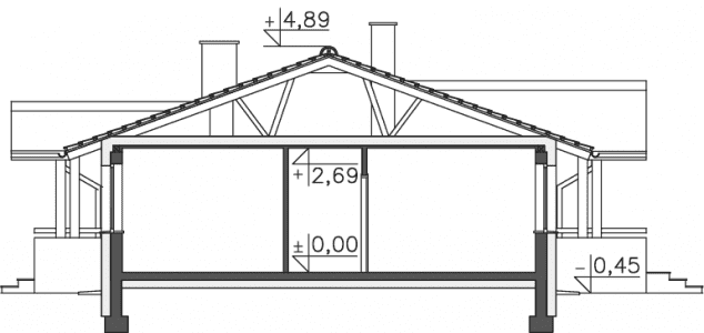 Rzut projektu Aspen V (LMB67d) - Przekrój