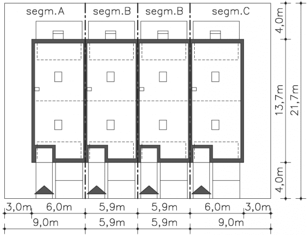 Rzut projektu Miltown II (LMS12a) - Usytuowanie na działce