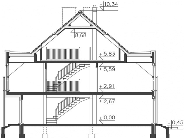 Rzut projektu Miltown II (LMS12a) - Przekrój