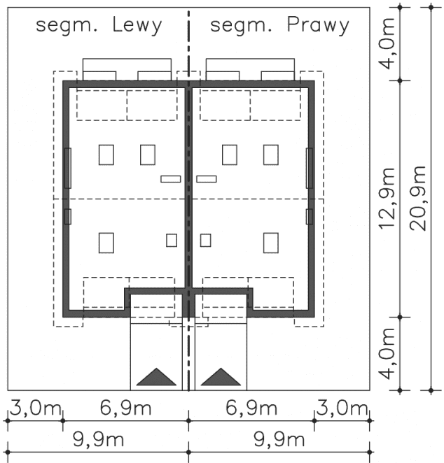 Rzut projektu Everett (DCBL36) - Usytuowanie na działce