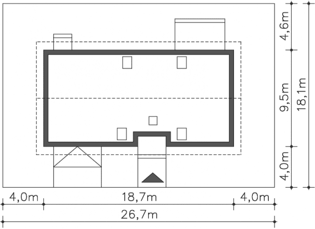 Rzut projektu Nikozja II (DCP349a) - Usytuowanie na działce