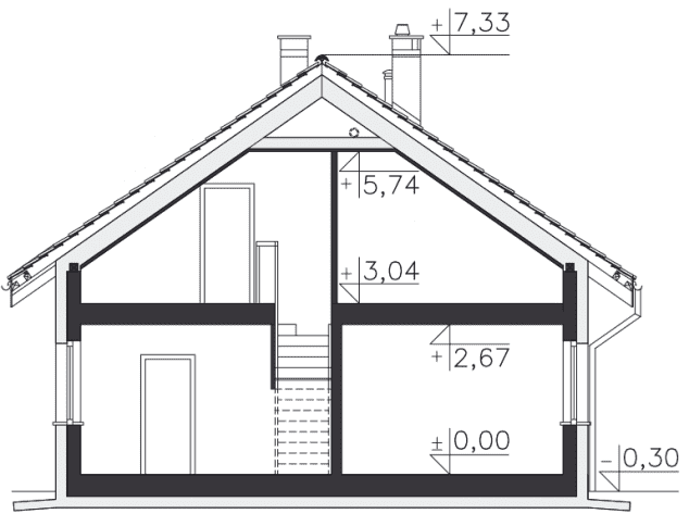 Rzut projektu Nikozja II (DCP349a) - Przekrój