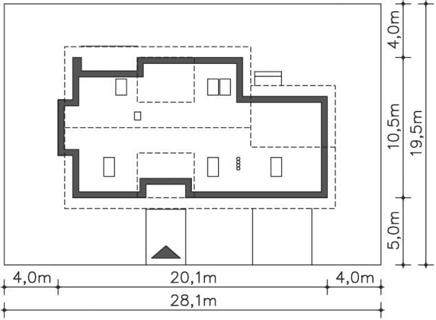 Rzut projektu Tallin (DCP336) - Usytuowanie na działce