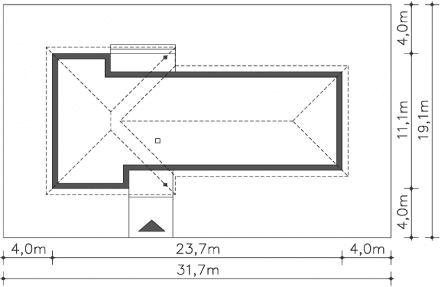 Rzut projektu Budynek usługowy Office 1 (DCU04) - Usytuowanie na działce