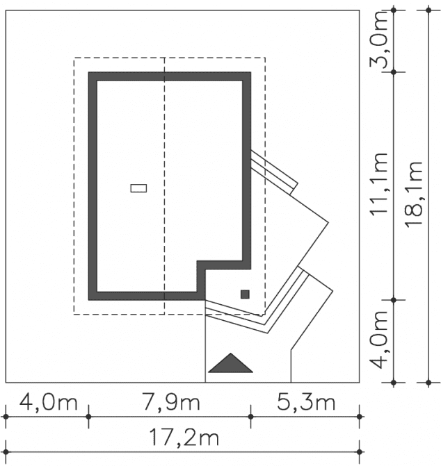 Rzut projektu Lucca VIII (LMB71g) - Usytuowanie na działce