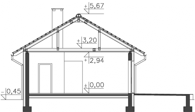 Rzut projektu Lucca VIII (LMB71g) - Przekrój