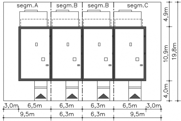 Rzut projektu Manchester (LMS21) - Usytuowanie na działce