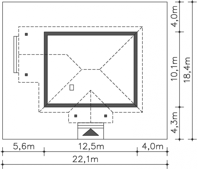 Rzut projektu Lucia VII (DCB88f) - Usytuowanie na działce