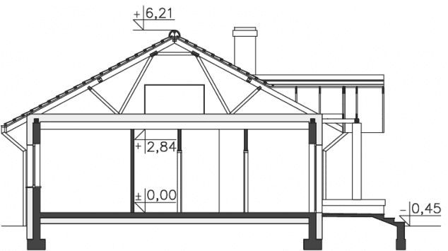 Rzut projektu Lucia VII (DCB88f) - Przekrój