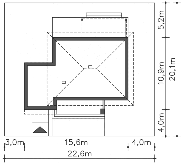 Rzut projektu Carrara IV (DCP332c) - Usytuowanie na działce