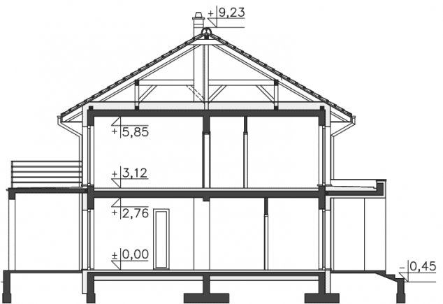 Rzut projektu Carrara IV (DCP332c) - Przekrój