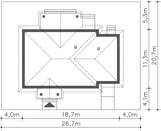 Rzut projektu Braga (DCB125) - Usytuowanie na działce