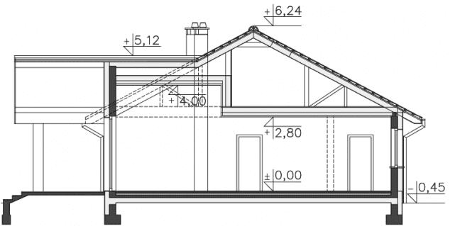 Rzut projektu Braga (DCB125) - Przekrój