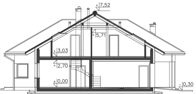 Rzut projektu Stanford (LMP358) - Przekrój
