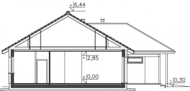Rzut projektu Alto (DCB130) - Przekrój
