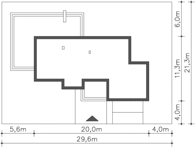 Rzut projektu Imperia IV (DCP286c) - Usytuowanie na działce