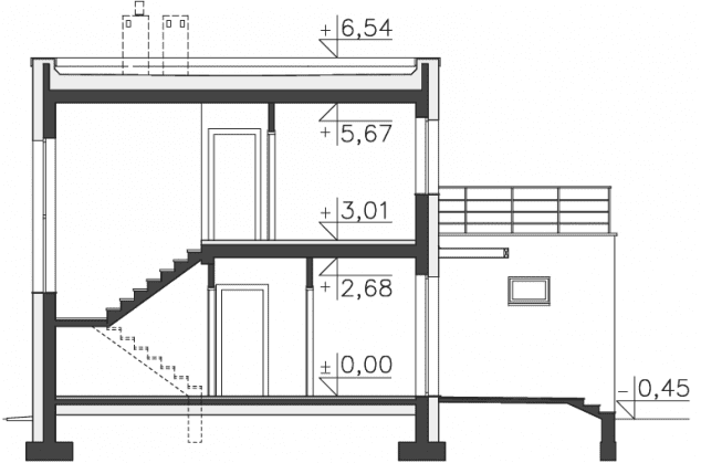 Rzut projektu Imperia IV (DCP286c) - Przekrój
