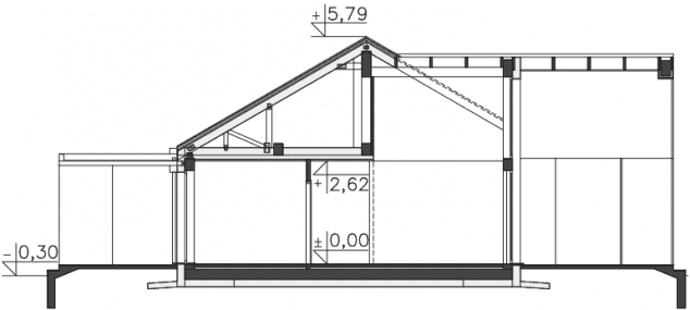 Rzut projektu Mindelo (DCB136) - Przekrój