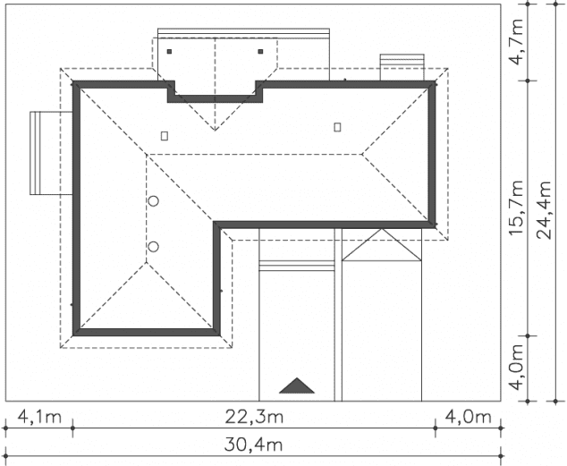 Rzut projektu Adelajda (DCB132) - Usytuowanie na działce