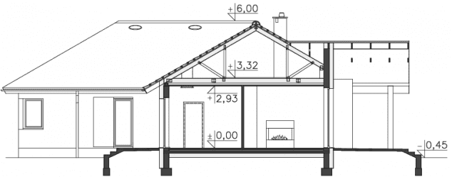 Rzut projektu Adelajda (DCB132) - Przekrój