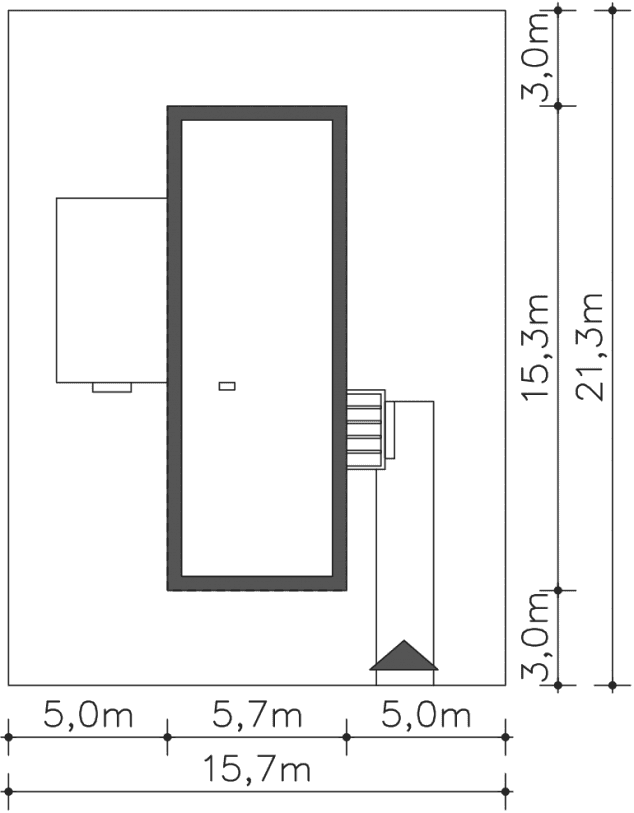 Rzut projektu Praia II (DCB134a) - Usytuowanie na działce