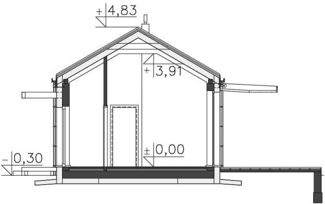 Rzut projektu Praia II (DCB134a) - Przekrój