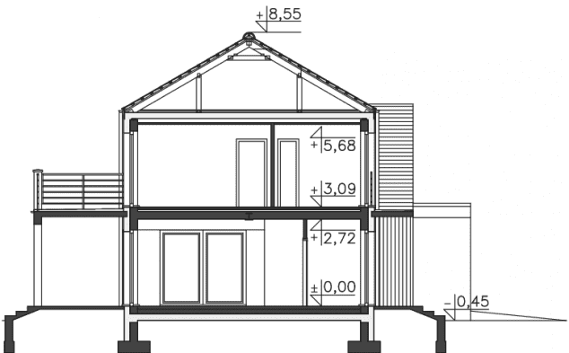 Rzut projektu Pacifica (DCP362) - Przekrój