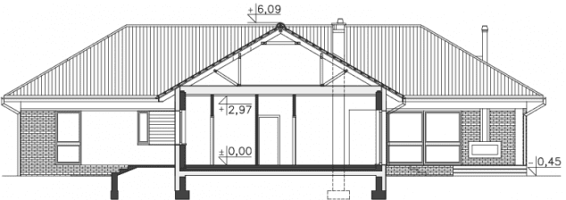 Rzut projektu Andora (DCB133) - Przekrój