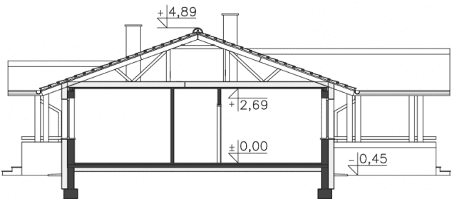 Rzut projektu Aspen VI (LMB67e) - Przekrój