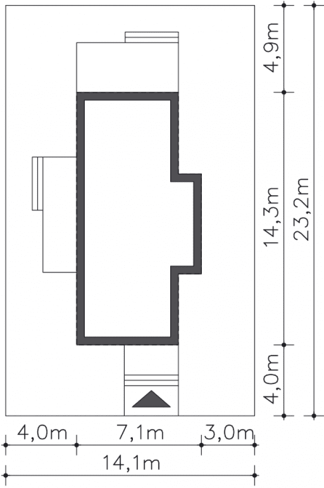 Rzut projektu Tanger (DCP375) - Usytuowanie na działce