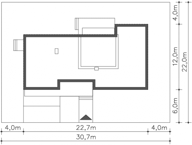 Rzut projektu Vitrac II (DCB131a) - Usytuowanie na działce