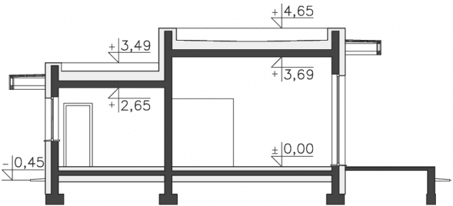 Rzut projektu Vitrac II (DCB131a) - Przekrój