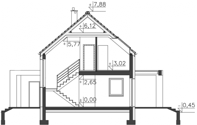 Rzut projektu Newcastle II (DCP364a) - Przekrój