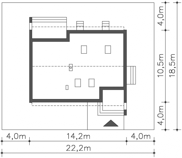 Rzut projektu Franklin IV (LMB101c) - Usytuowanie na działce