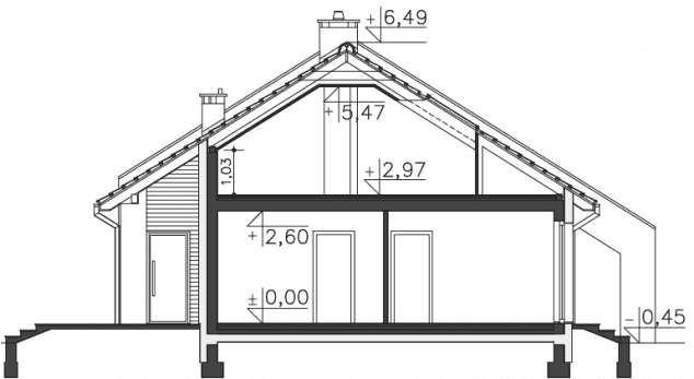 Rzut projektu Franklin IV (LMB101c) - Przekrój