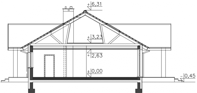 Rzut projektu Rockville III (DCB121b) - Przekrój