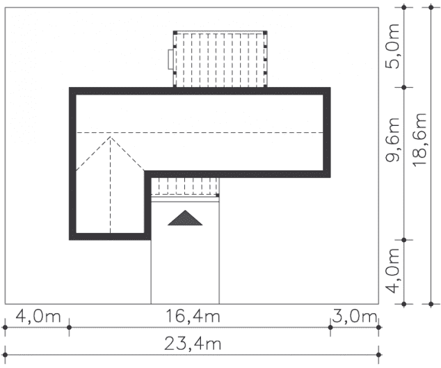 Rzut projektu Ribeira II (DCB135a) - Usytuowanie na działce