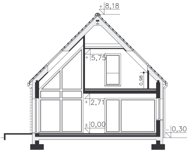 Rzut projektu Trogir II (DCP406a) - Przekrój