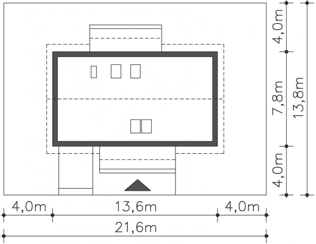 Rzut projektu Leeds VI (LMB70e) - Usytuowanie na działce