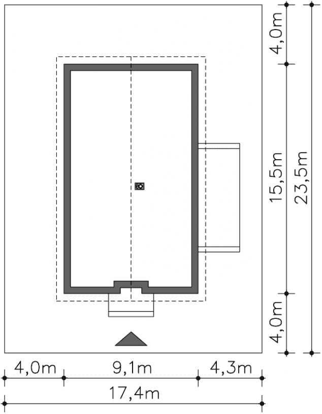Rzut projektu Derby (DCB154) - Usytuowanie na działce