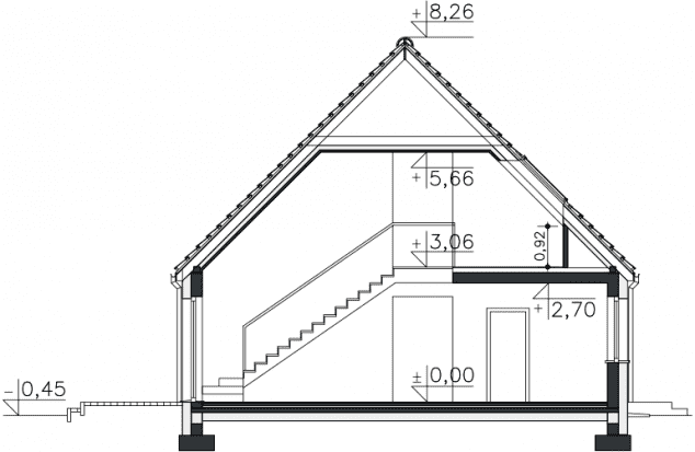 Rzut projektu Valbella (DCP380) - Przekrój