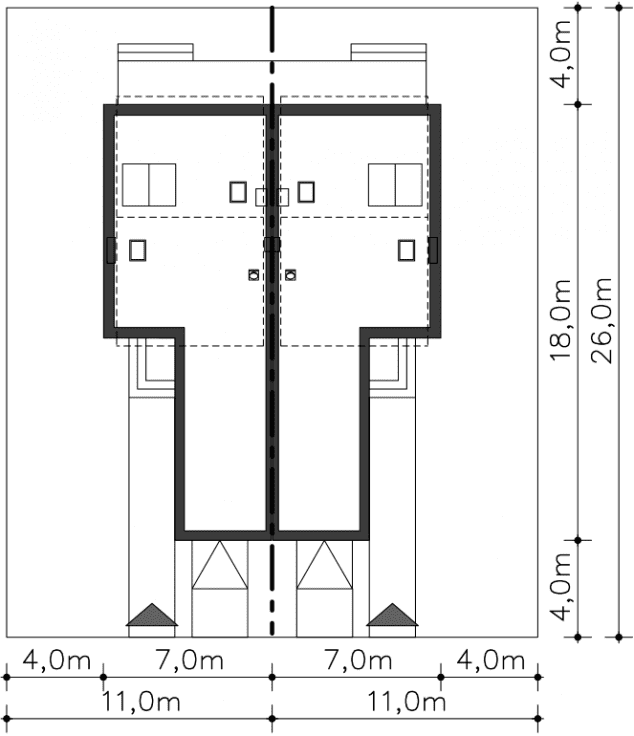 Rzut projektu Norwich II (LMBL41A) - Usytuowanie na działce