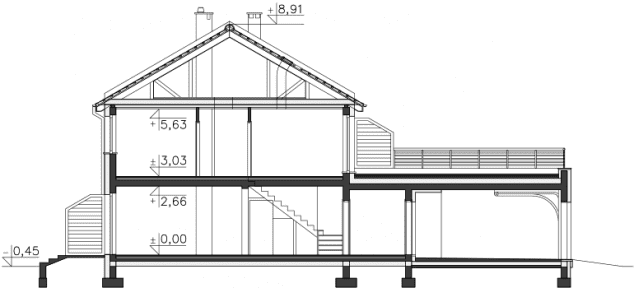 Rzut projektu Norwich II (LMBL41A) - Przekrój
