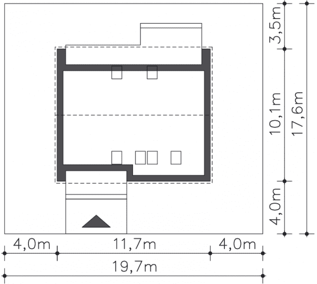 Rzut projektu Londyn (DCP377) - Usytuowanie na działce