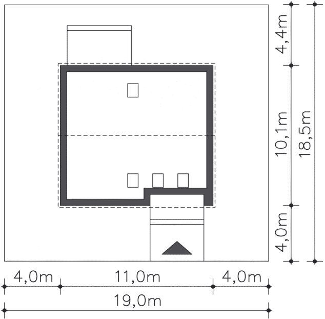 Rzut projektu Helsinki (DCP381) - Usytuowanie na działce